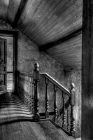 Hallway in black and white